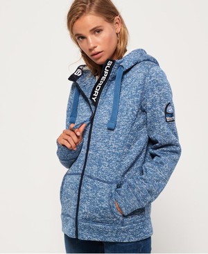 Superdry Storm Colour Pop Cipzár Női Kapucnis Pulóver Kék/Sötétkék | LOQNJ7148